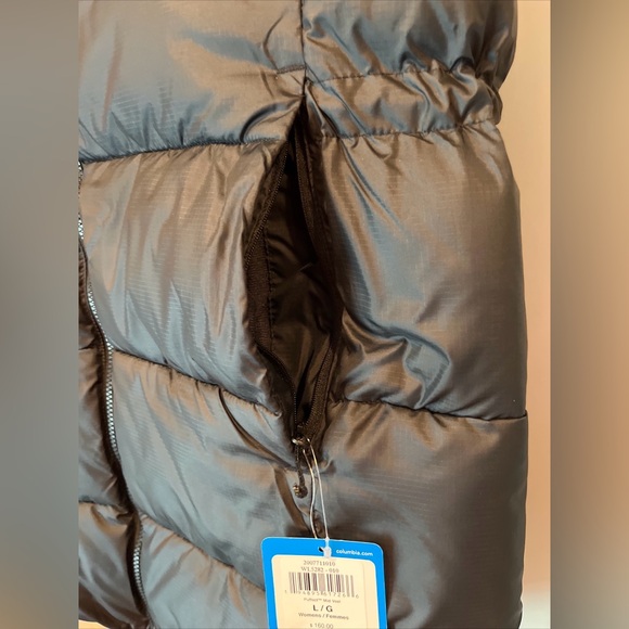 Womens Large Columbia Puffect Mid Vest Black Puffer Synthetic Down Insulation - Picture 6 of 16